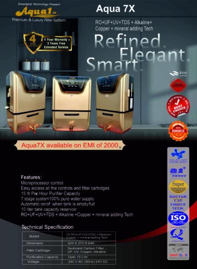 aqua 7X RO+UF+UV+TDS+Alkaline Copper+Mineral adding Tech - Image 4